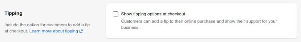 Shopify - Tipping