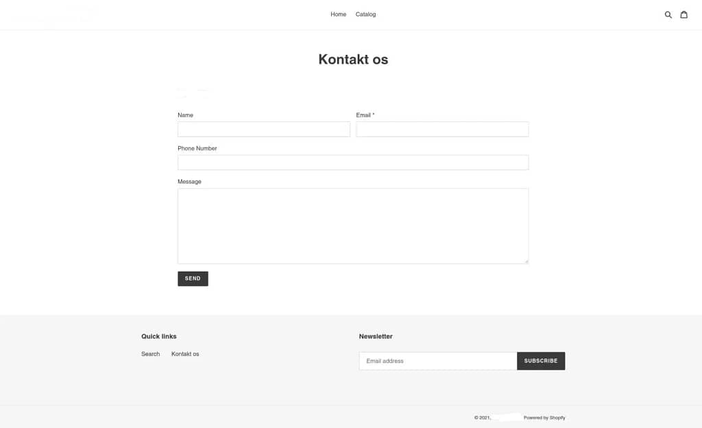 shopify - contact us