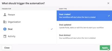pipedrive automation triggers