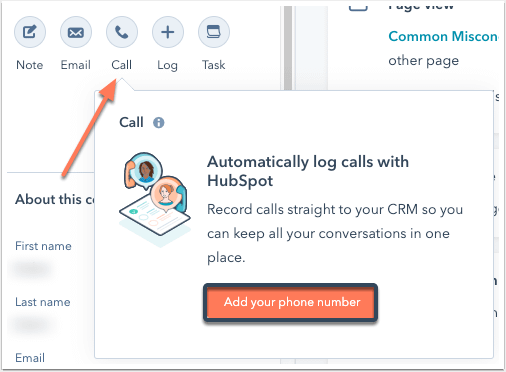 HubSpot call-contact-record