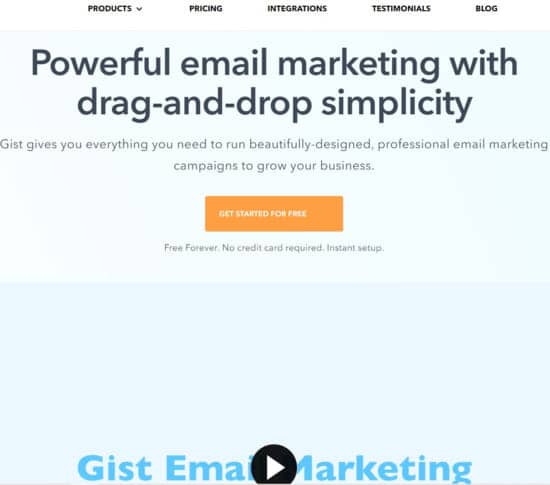 Gist email marketing tool by findtheblogger