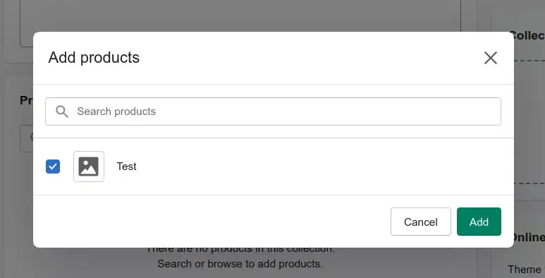 Add shopify products collection
