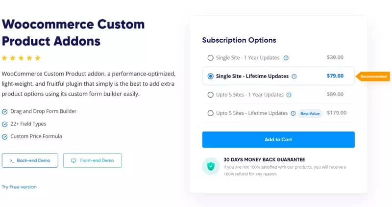 WooCommerce Custom Product Addons by findtheblogger